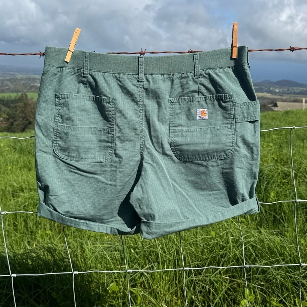 Carhartt original fit green painter Utility Shorts 18